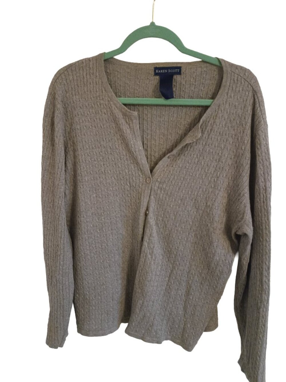 Karen Scott Grey Cardigan Sweater Size 2X